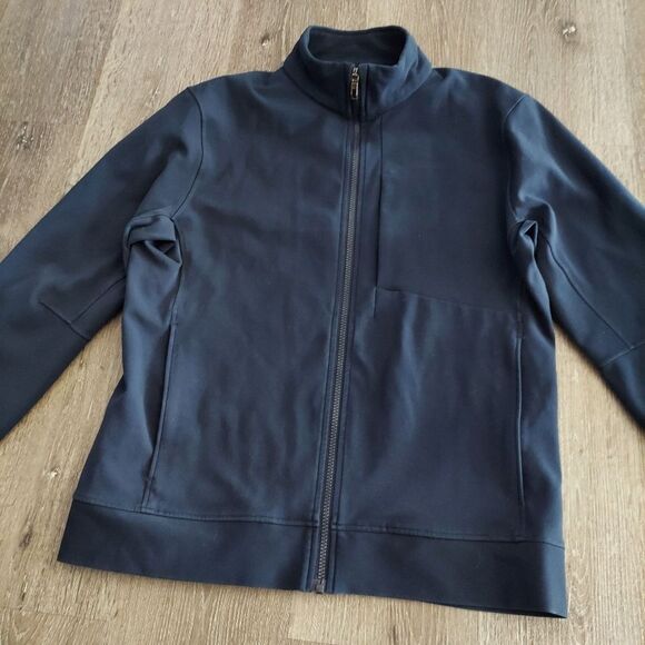 Lululemon Navy Blue Sojourn Zip Pockets Track Jacket Warpstreme Athletic Large - Picture 3 of 11